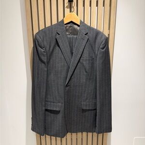 Gray Pinstripe Men's Blazer
